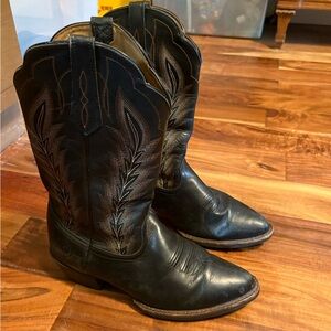 Ariat Black Leather Western Cowboy Boots Men’s 10D Classic Stitch